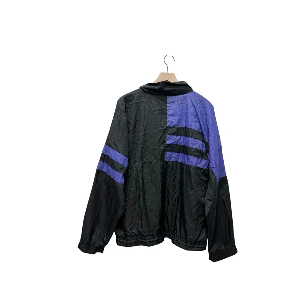 Vintage USA Olympic Track Jacket Black Purple‎ Stripes Mens XL